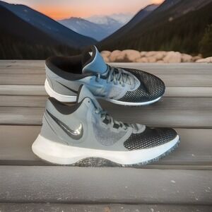 Nike Air Precision 2 Shoes Mens 11 Gray Black Basketball Sneakers AA7069-011
